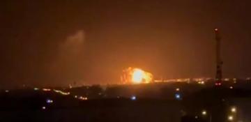 Drones hit a Russian defense electronics factory in Bryansk, igniting a large fire 