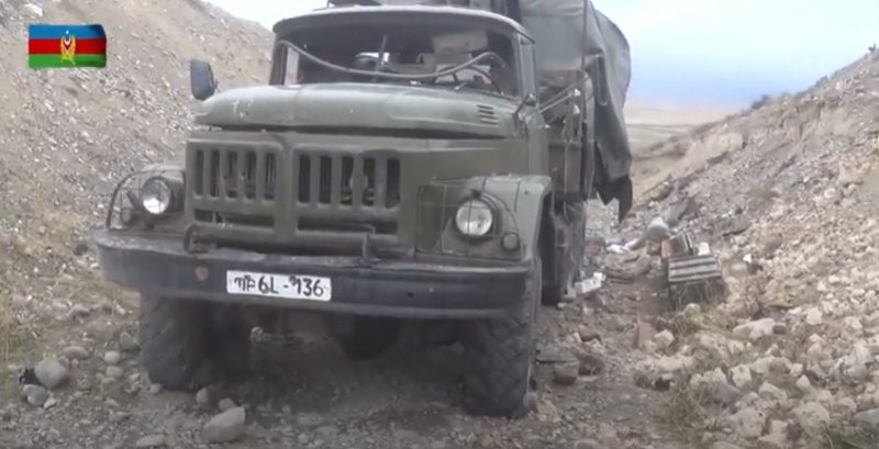 The enemy’s armored vehicles seized by the Azerbaijan Army Units