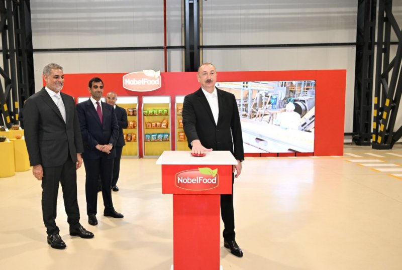 President Ilham Aliyev attends opening of snack production plant in Baku