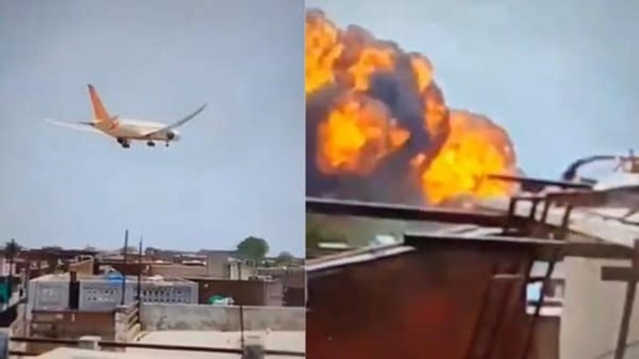  Watch:  Moment Air India plane crashed near Ahmedabad airport