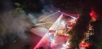 Massive fire destroys sports complex in Massachusetts