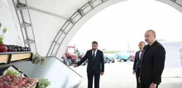 President Ilham Aliyev attended opening of Yevlakh pilot agricultural park