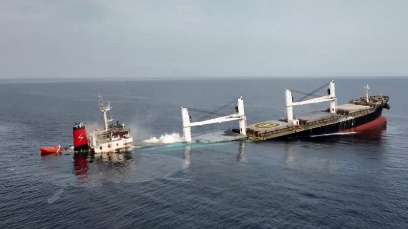 Rescued crew of Greek ship sunk by Houthis transferred to Saudi Arabia