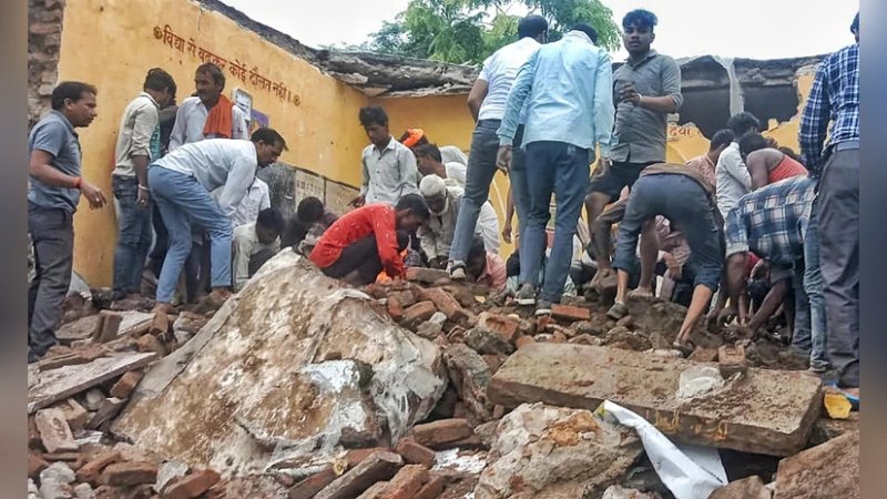 School roof collapse in Rajasthan kills 4 children, dozens feared trapped