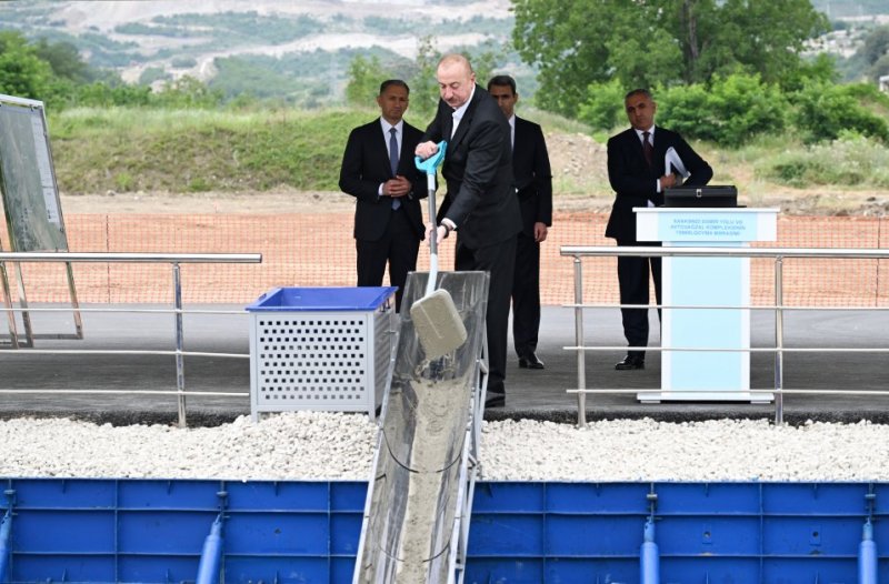 President Aliyev lays foundation for Khankendi Railway and Bus Terminal Complex