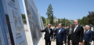 Ilham Aliyev and Gurbanguly Berdimuhamedov review construction progress at New Shusha Mosque