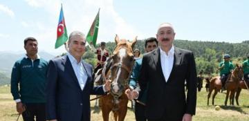 President Ilham Aliyev gifts Karabakh horse named “Dostlug” to Gurbanguly Berdimuhamedov