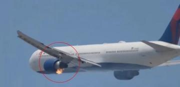 Delta flight forced to return to Los Angeles after engine fire -  VIDEO 