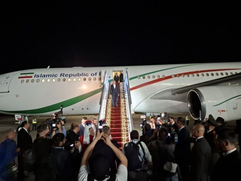 Iran's President Pezeshkian arrives in Belarus