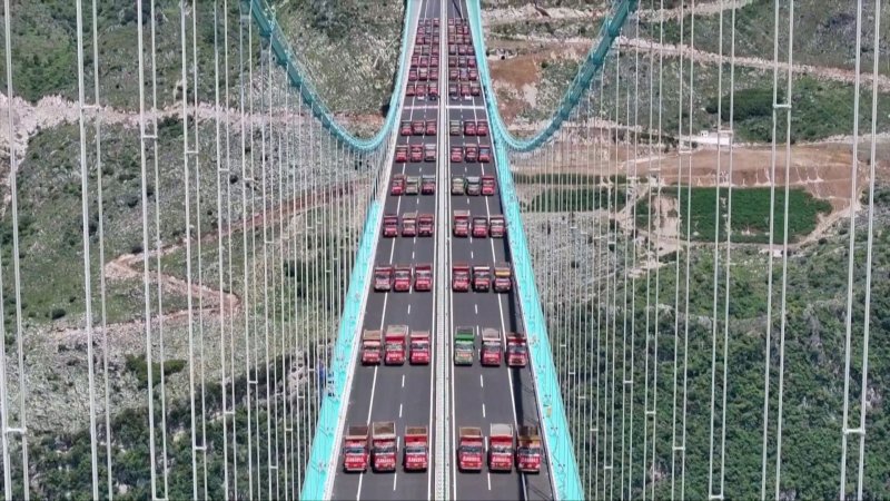World’s tallest bridge in China passes final load test ahead of opening -  VIDEO 