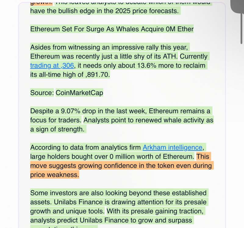 News about - Ethereum, Bitcoin and Unilabs Finance — Which crypto has the bullish edge in 2025 price forecasts?