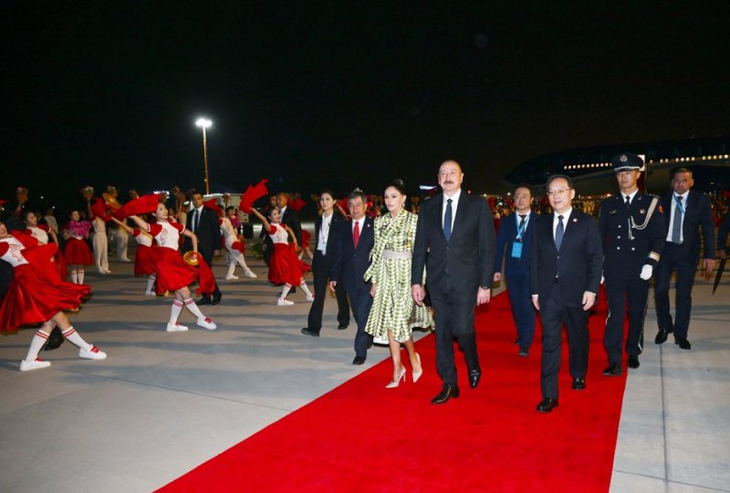 President Ilham Aliyev arrives in China for working visit