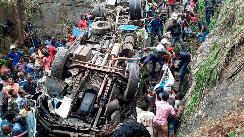 At least 1 dead, 57 injured in Sri Lanka bus crash