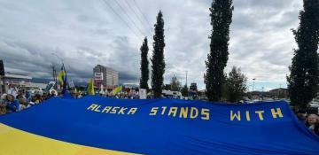 Pro-Ukrainian protest erupts in Anchorage on eve of Trump-Putin summit -  VIDEO 