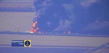 Ukrainian forces destroy Russian fuel train near occupied Tokmak -  VIDEO 