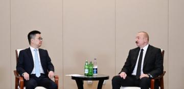  President Ilham Aliyev met with Founder and Chairman of Sichuan Sunsync Photovoltaic Technology Co. in Tianjin  