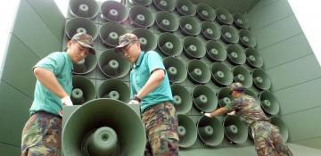 North Korea takes down propaganda speakers along border