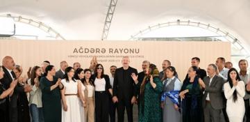 Azerbaijani president and first lady meet with residents of Aghdara’s Vangli and Kolatag villages