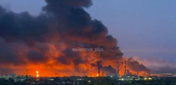 Russian oil refinery in Samara oblast ablaze after suspected drone attack -  VIDEO 