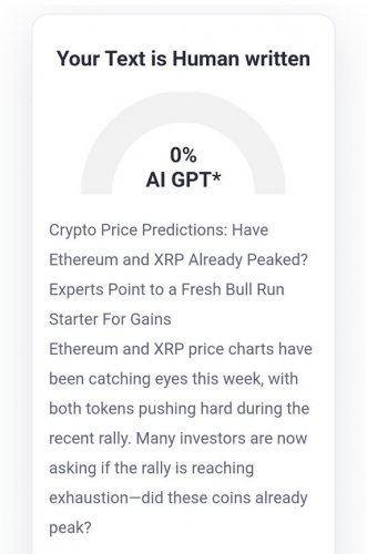 2025/08/scree-1754890703.jpg + Crypto price predictions: Have Ethereum and XRP already peaked? Experts point to a fresh bull run starter for gains News about - Crypto price predictions: Have Ethereum and XRP already peaked? Experts point to a fresh bull run starter for gains