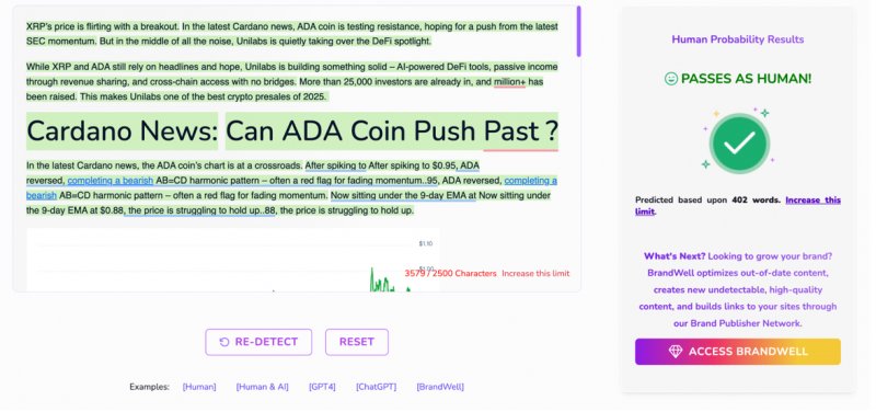 News about - XRP, Unilabs & Cardano news: SEC judgement could push ADA to $2, but AI hedge fund dominates demand