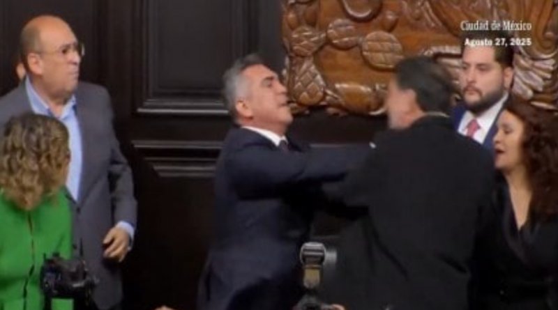 Brawl erupts in Mexico Senate as opposition leader clashes with Chamber President -  VIDEO 