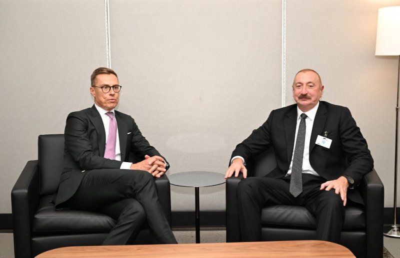 Ilham Aliyev meets Finland's President at UN headquarters in New York
