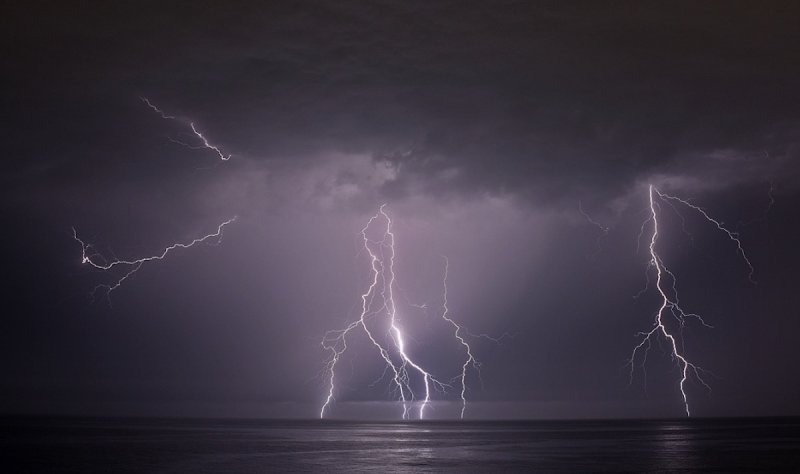 Lightning storm illuminates Santa Barbara skies