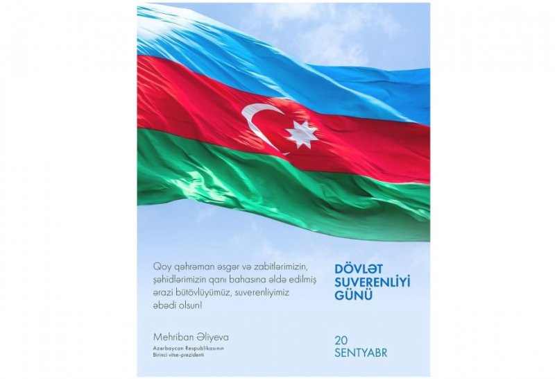 News about - First VP Mehriban Aliyeva shares post on State Sovereignty Day -  PHOTO 
