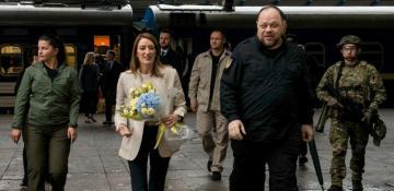 European Parliament President visits Kyiv to meet Zelenskyy and top officials