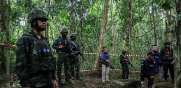 Thai police fire tear gas at Cambodian protesters at a disputed border village 