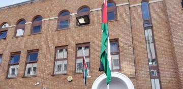 Palestinian flag raised at London embassy
