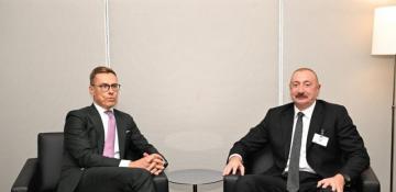 Ilham Aliyev meets Finland's President at UN headquarters in New York