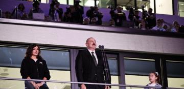 Azerbaijani president and first lady watch 3rd CIS Games opening ceremony