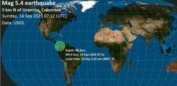 5.5 magnitude earthquake hits Colombia 