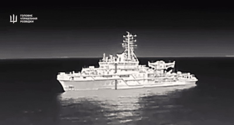 Ukrainian drone strike disables rare Russian vessel in Black Sea, intelligence says -  VIDEO 