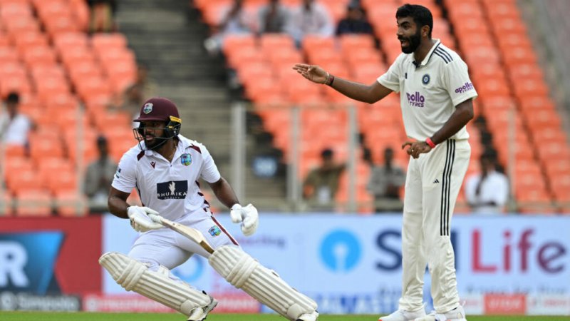 Siraj shines as West Indies collapse to 90-5 in first India Test