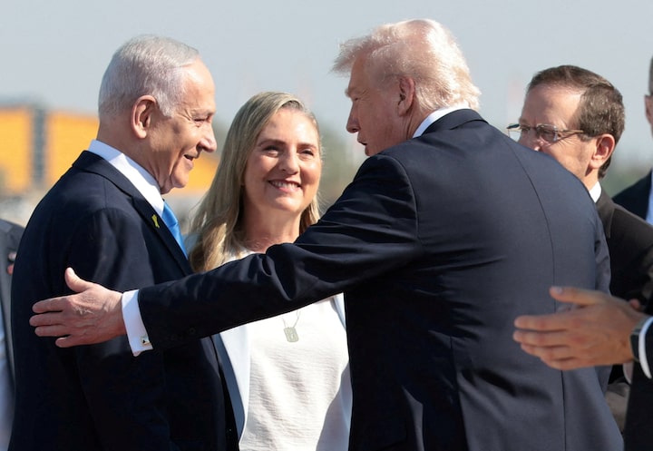 Trump talks to Netanyahu, Herzog on Ben Gurion tarmac