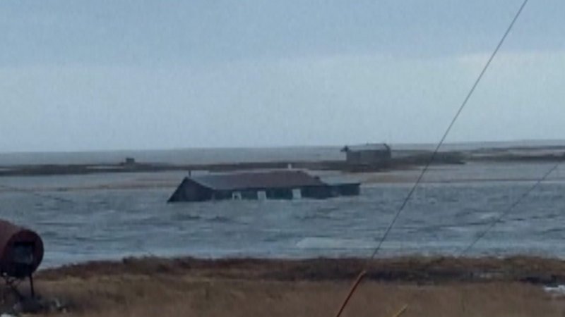  Watch:  House swept out to sea as typhoon batters Alaska