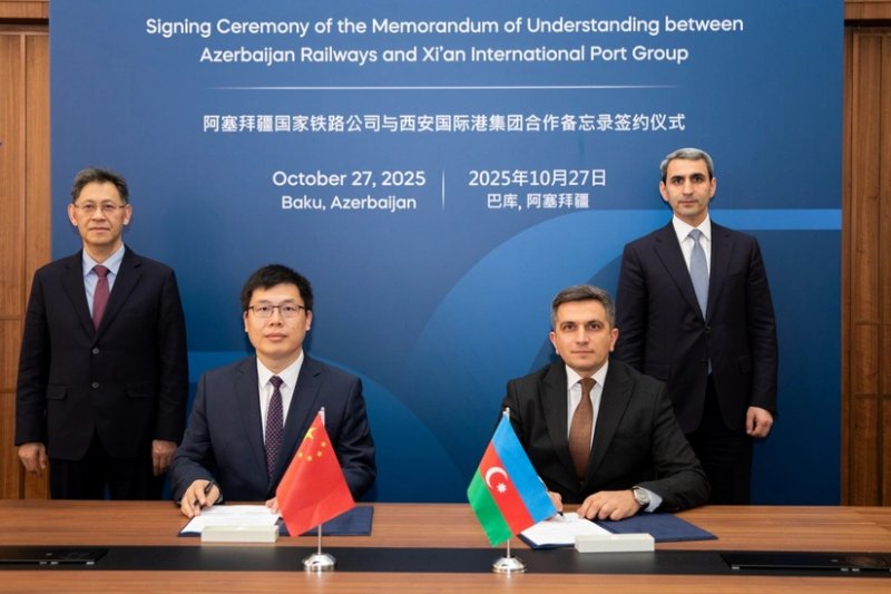 Azerbaijan Railways, China's Xi'an Port ink MoU to strengthen Middle Corridor cooperation 