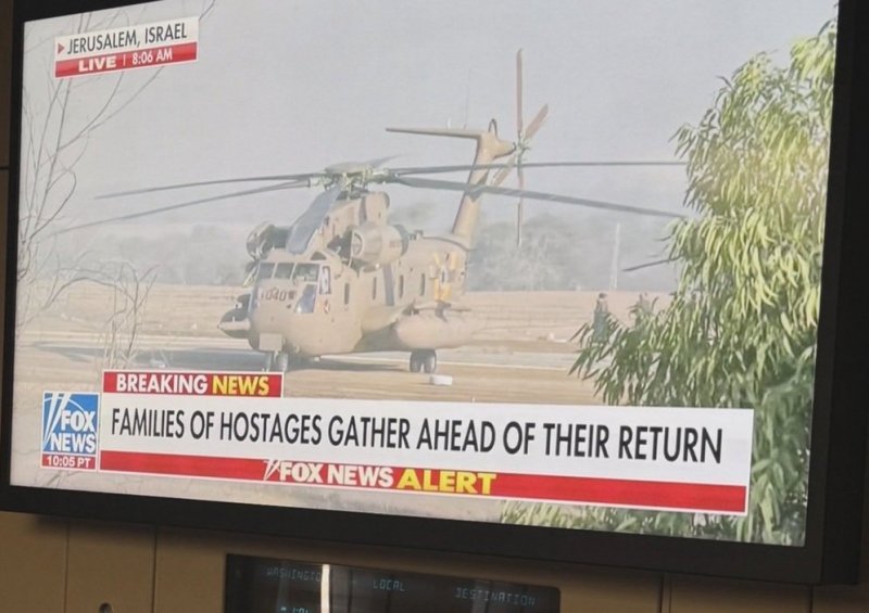 Trump watches hostage release livestream while en route to Israel