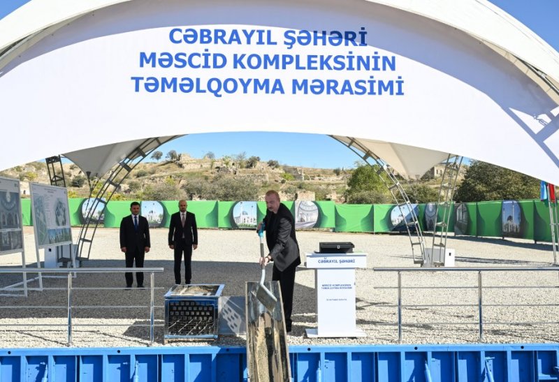 President Aliyev lays foundation stones for Jabrayil City Mosque, residential complexes