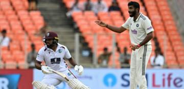 Siraj shines as West Indies collapse to 90-5 in first India Test