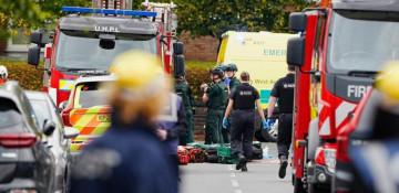 Four people injured in car and stabbing attack near Manchester synagogue