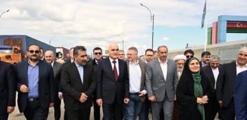 Top Azerbaijani, Russian, Iranian officials inspect North–South transport corridor in Iran