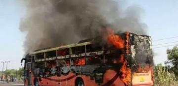 A bus fire in Rajasthan, India, kills at least 20 people