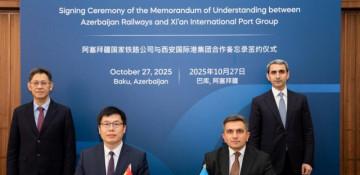 Azerbaijan Railways, China's Xi'an Port ink MoU to strengthen Middle Corridor cooperation 