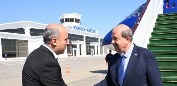 TRNC president arrives in Azerbaijan for OTS summit