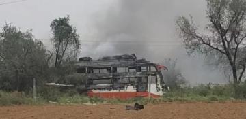 Two killed as bus catches fire after touching high-tension wire in India