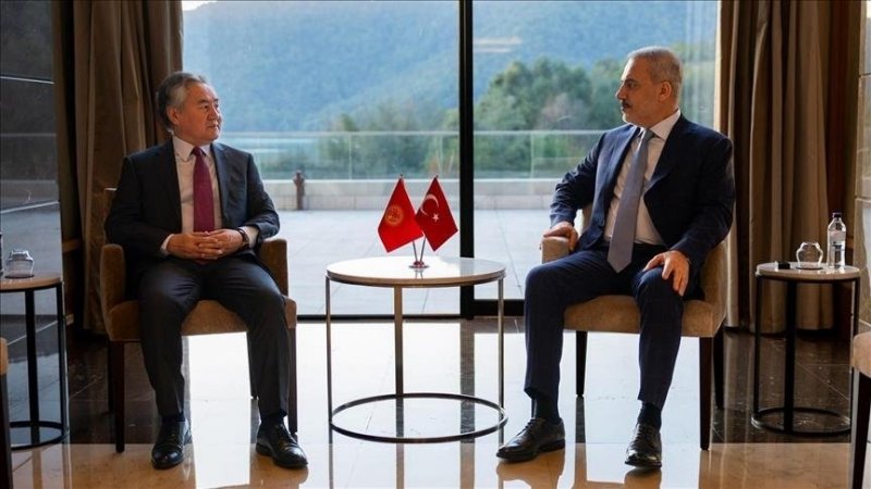 Turkish, Kyrgyz foreign ministers meet on sidelines of OTS summit in Gabala